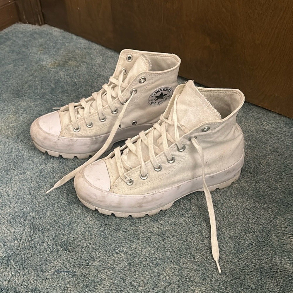 White Platform Converse